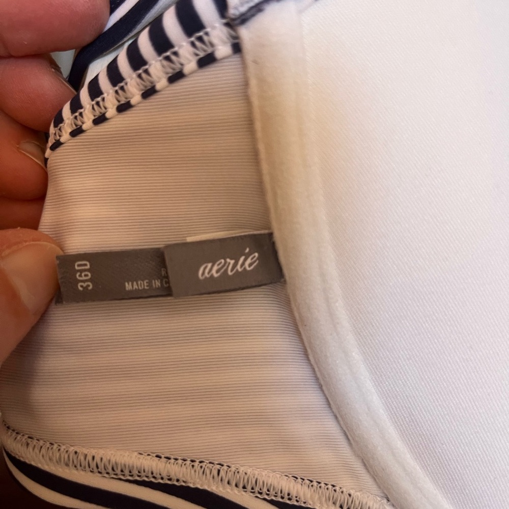 Aerie navy & white striped bikini top 36D - Picture 3 of 3